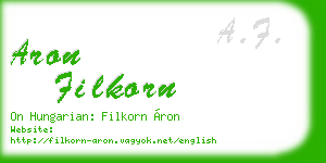 aron filkorn business card